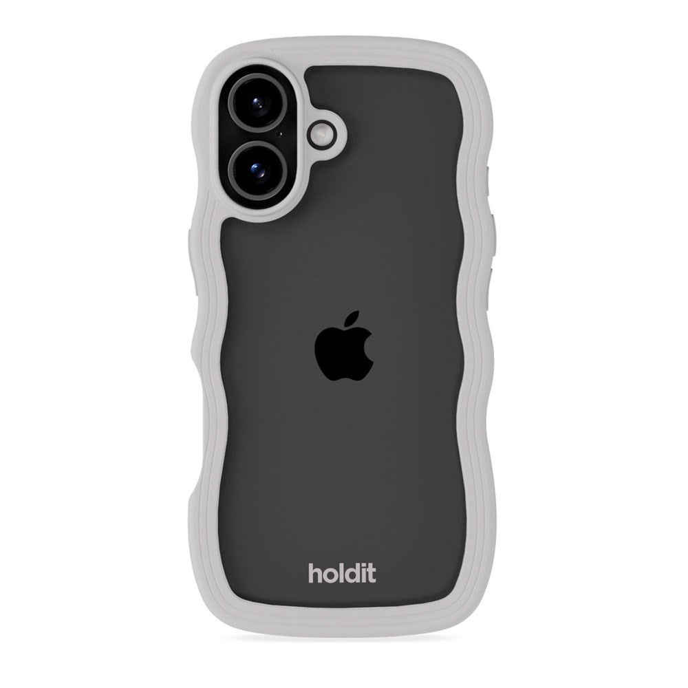 iPhone 17 Holdit Wavy Case - Wool Grey / Transparent