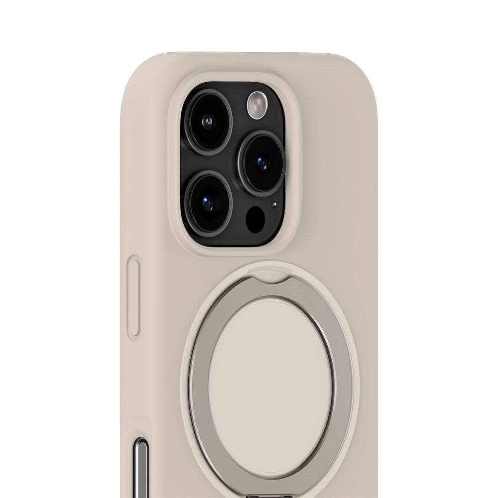 iPhone 16 Pro Holdit Silicone Stand Case - Light Beige