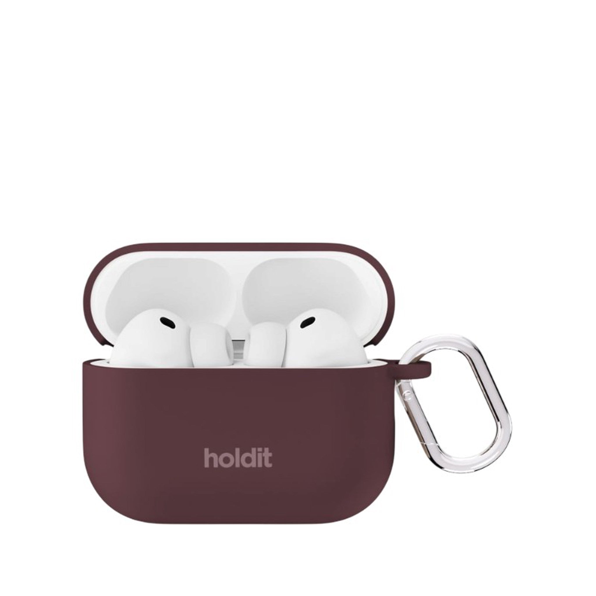 Apple AirPods Pro (3rd Gen.) Holdit Silicone Case with Carabiner - Bordeaux