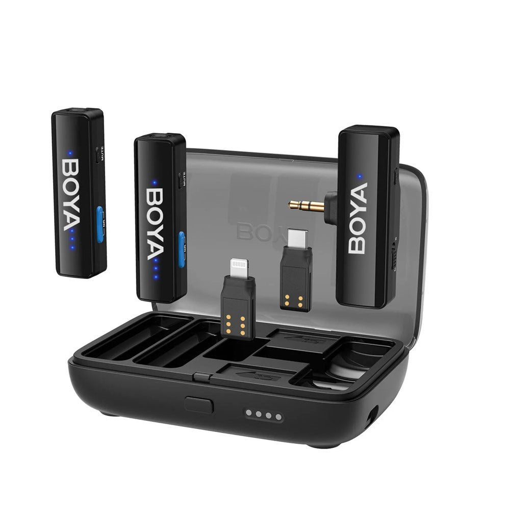 BOYA BOYALINK Wireless Microphone Set with Lightning / USB-C / 3.5mm Mini Jack - Black