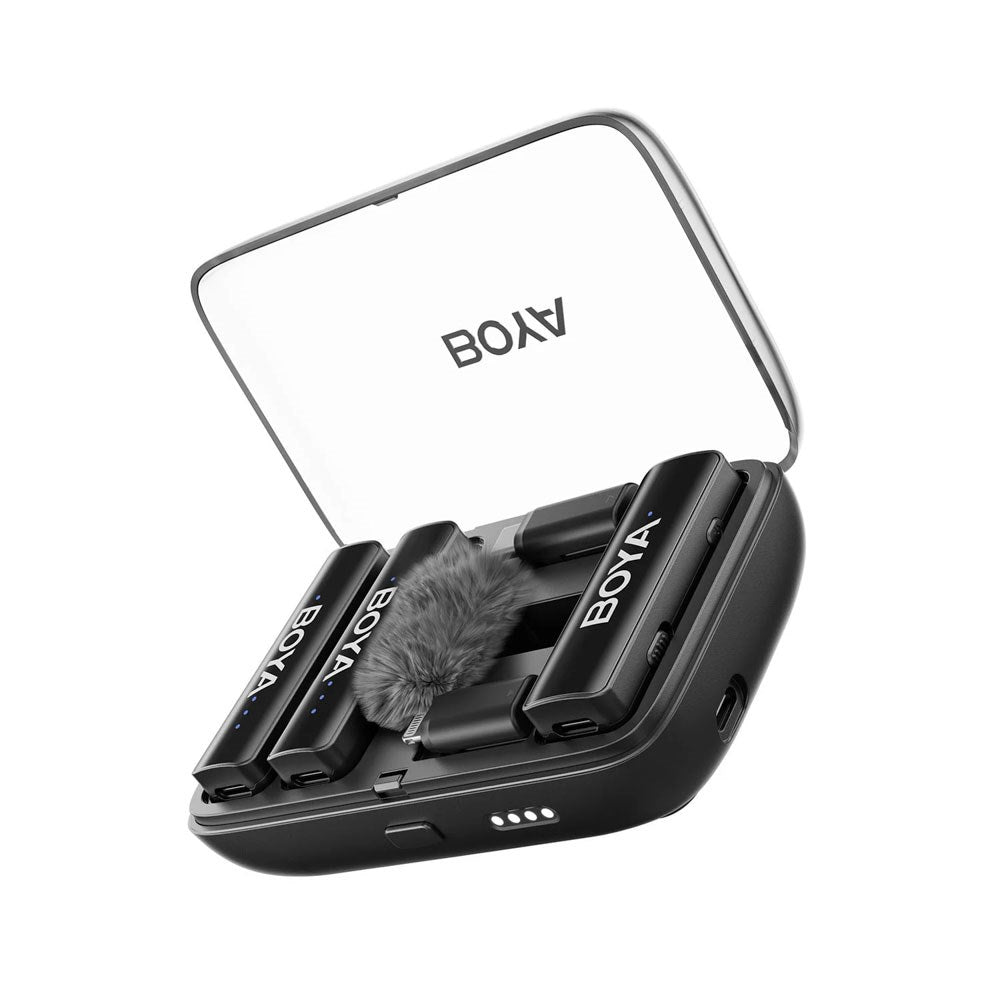 BOYA BOYALINK Wireless Microphone Set with Lightning / USB-C / 3.5mm Mini Jack - Black