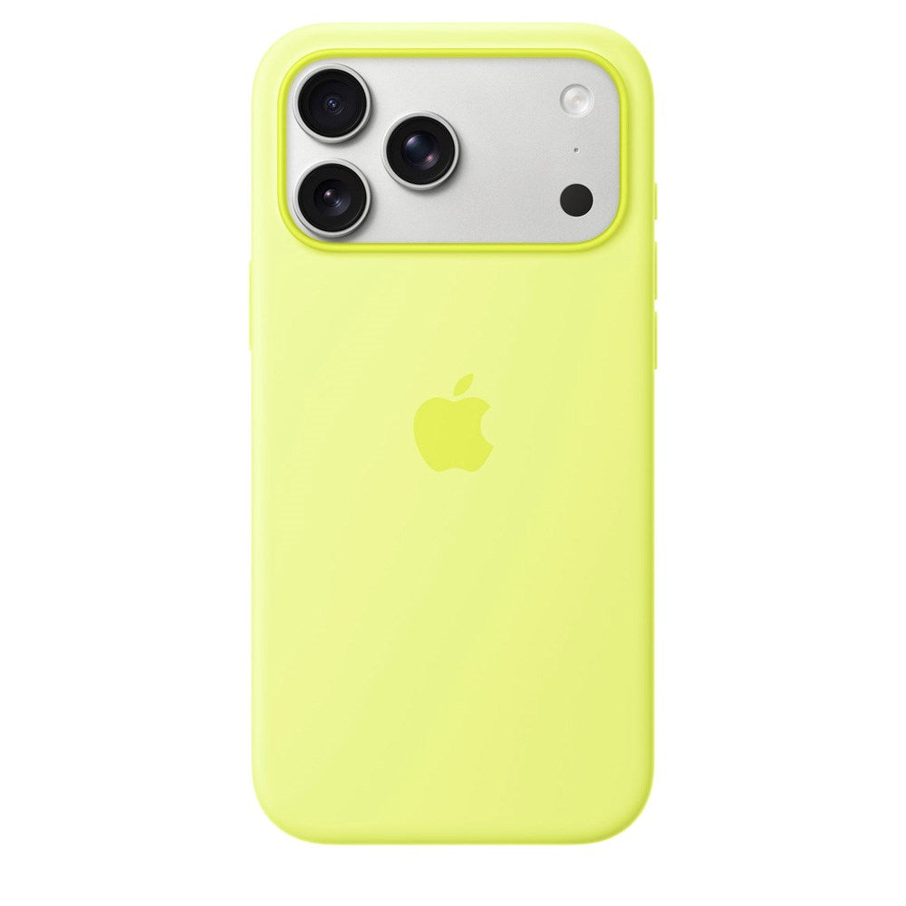 Original Apple iPhone 17 Pro Max Silicone Case - MagSafe Compatible - Neon Yellow (MGFM4ZM/A)