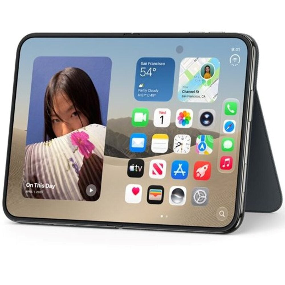 iPhone Duo Original Apple Folio Case w. Kickstand - MagSafe Compatible - Navy Blue (MKR74ZM/A)