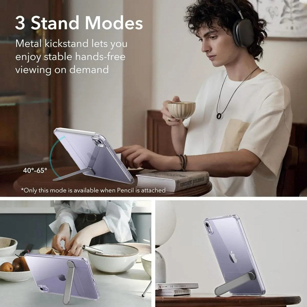 iPad Mini (2024 / 2021) ESR Hybrid Case with Kickstand - Transparent / Grey