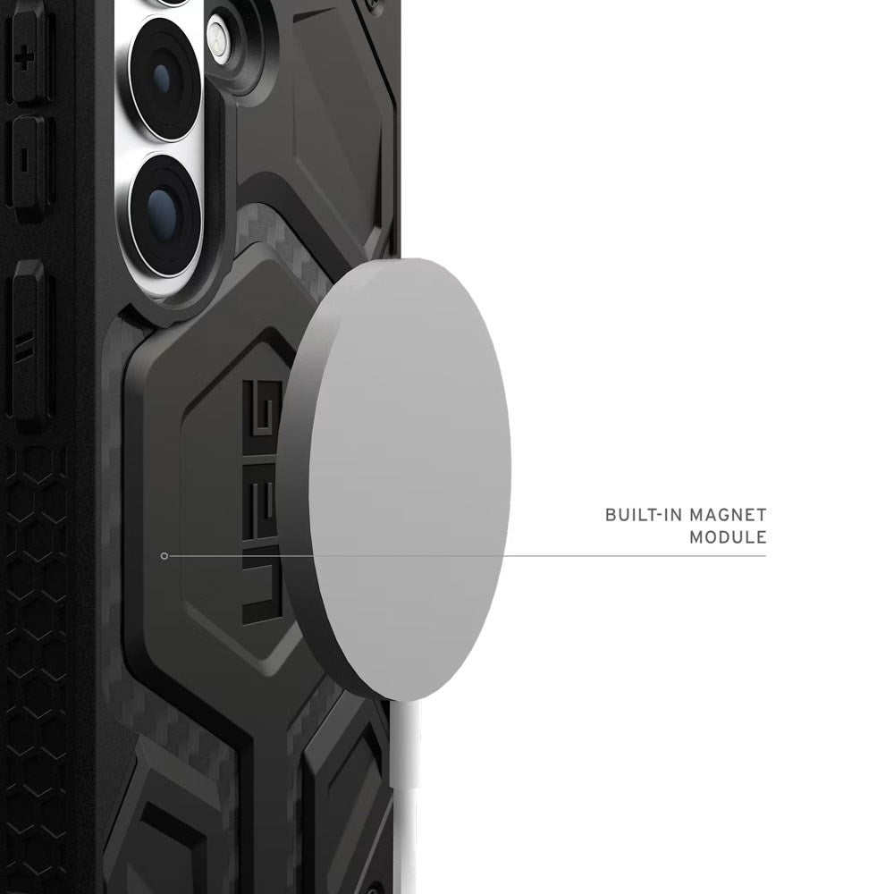 Samsung Galaxy S26 UAG Monarch Pro Carbon Hybrid Case – MagSafe Compatible – Black