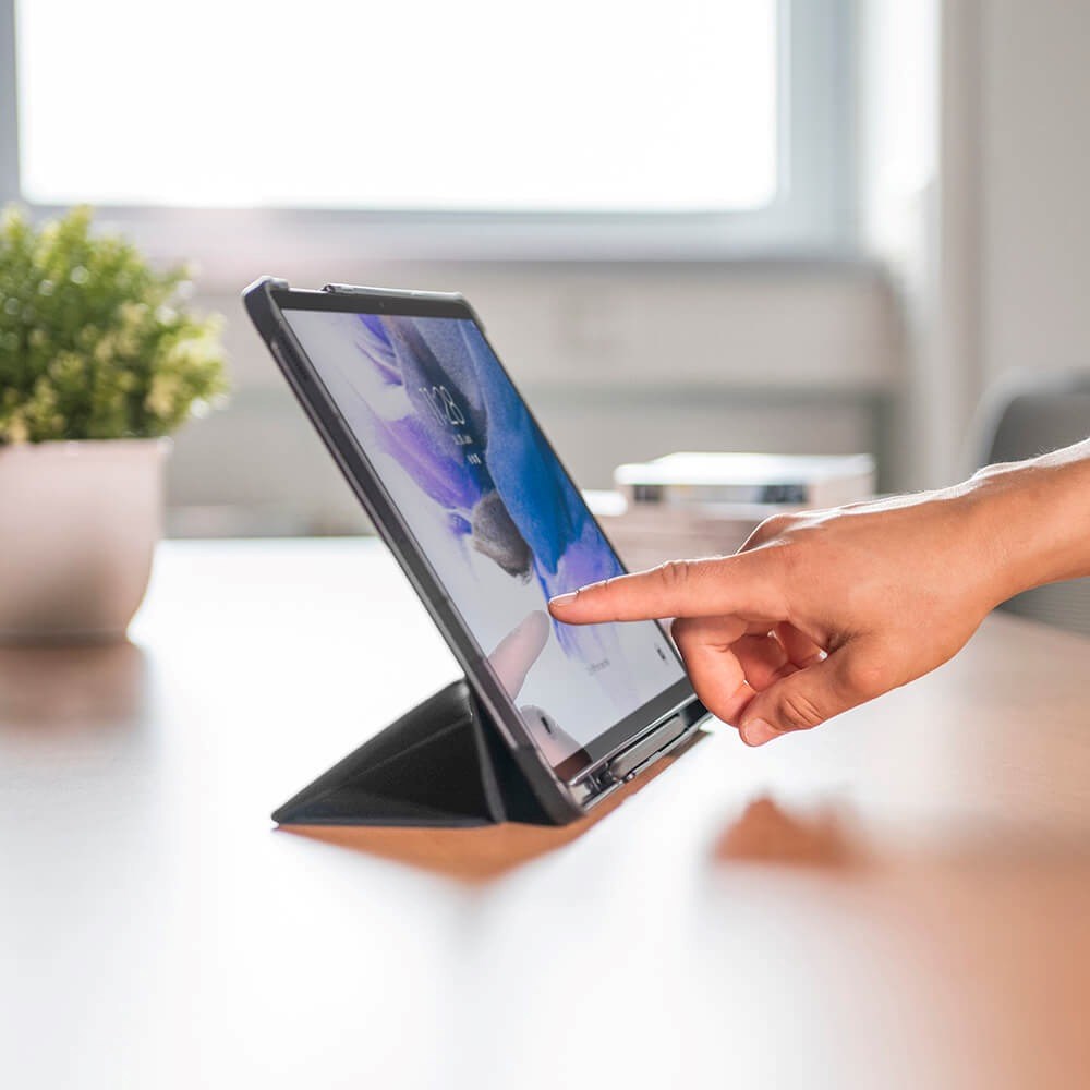 HAMA Samsung Galaxy Tab S7 FE / S7+ (Plus) 12.4" Tablet Case with Stand Function & Stylus Pen Holder - Black