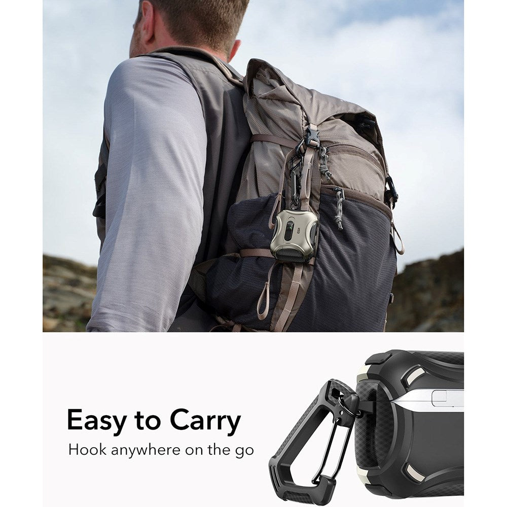 ESR AirPods Pro (3rd gen.) Cyber FlickLock Case with Carabiner - Titanium