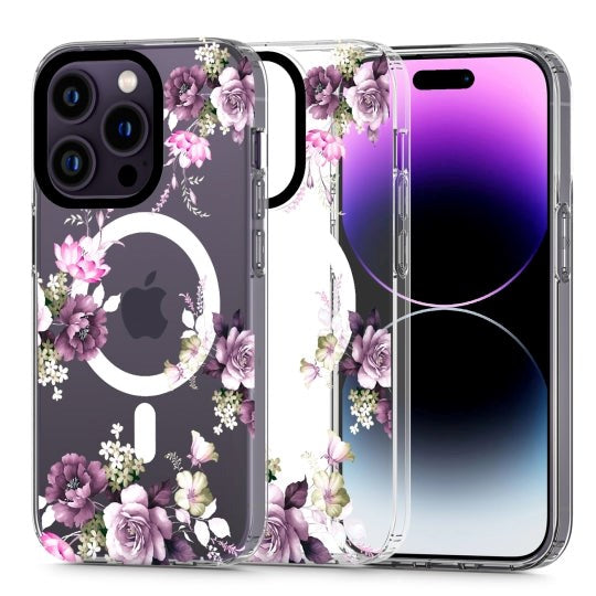 iPhone 14 Pro Tech-Protect MagMood Case - MagSafe Compatible - Spring Floral