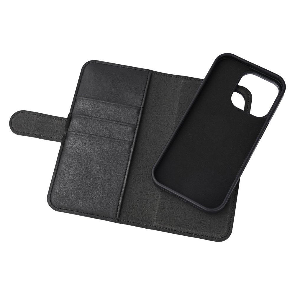 iPhone 16 Pro Essentials 2-in-1 Faux Leather Flip Case - Black