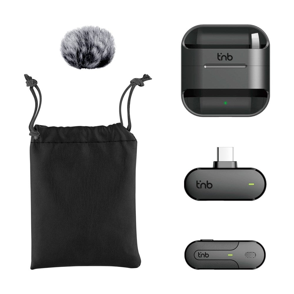 T'NB INFLUENCE PRO - Wireless Microphone with Charging Case - USB-C - Black