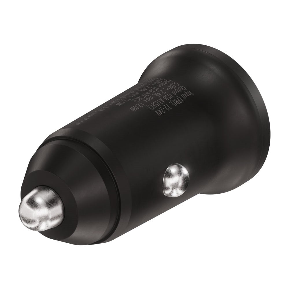 X2O 12W Dual Car Charger USB-A - Black