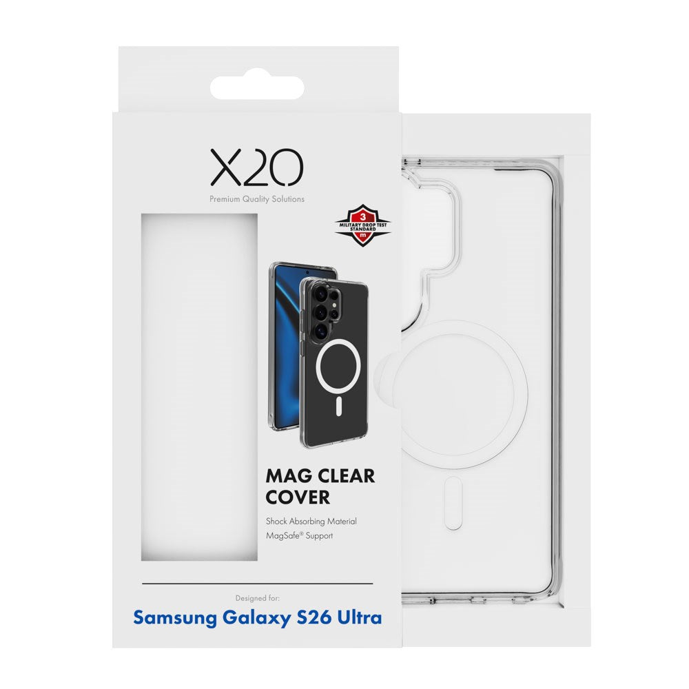 Samsung Galaxy S26 Ultra X2O Mag Clear Case - MagSafe Compatible - Transparent
