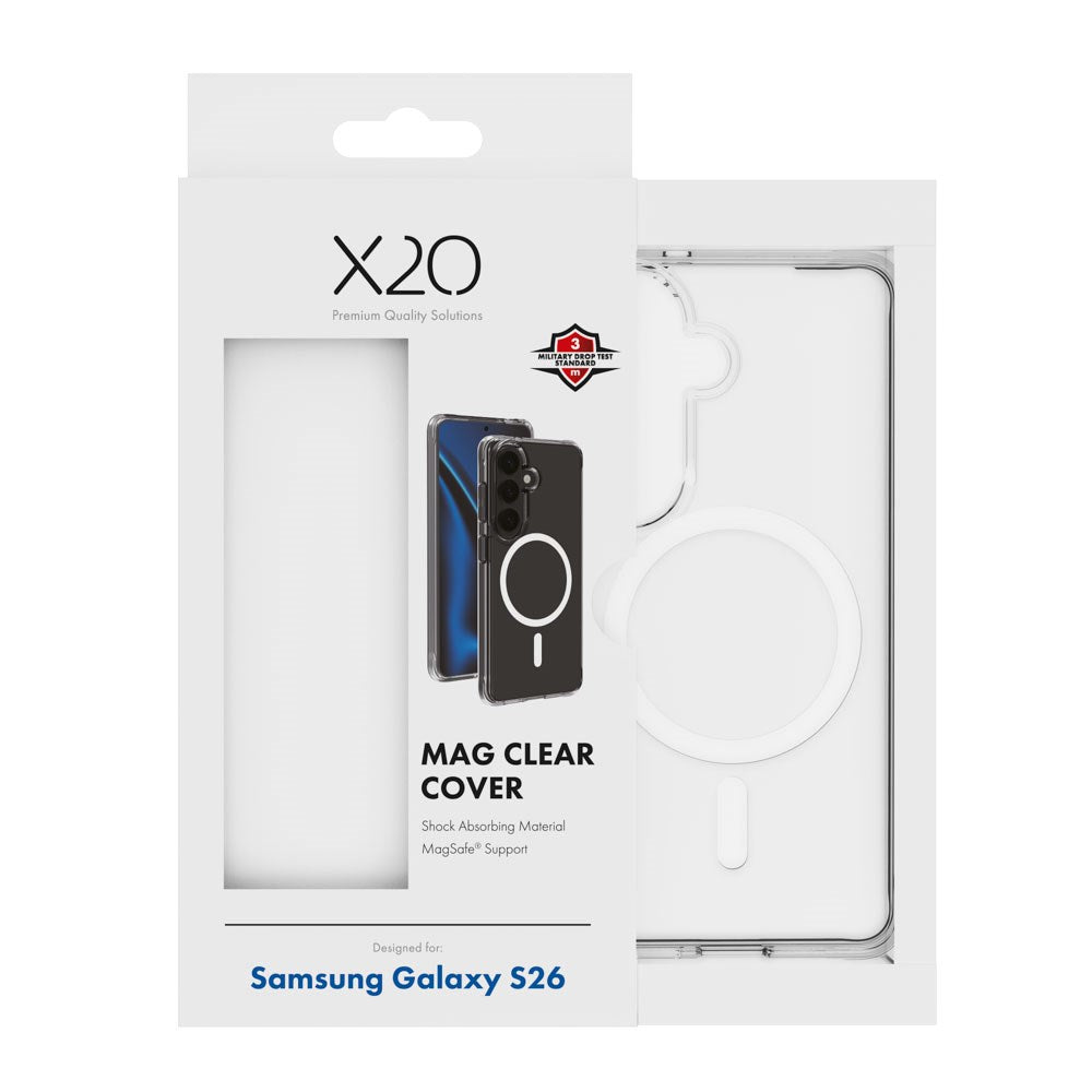 Samsung Galaxy S26 X2O Mag Clear Case - MagSafe Compatible - Transparent