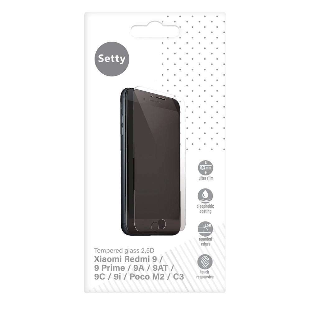 Xiaomi Redmi 9 / 9A / 9AT / 9C Setty Tempered Glass Screen Protector - Case Friendly - Transparent