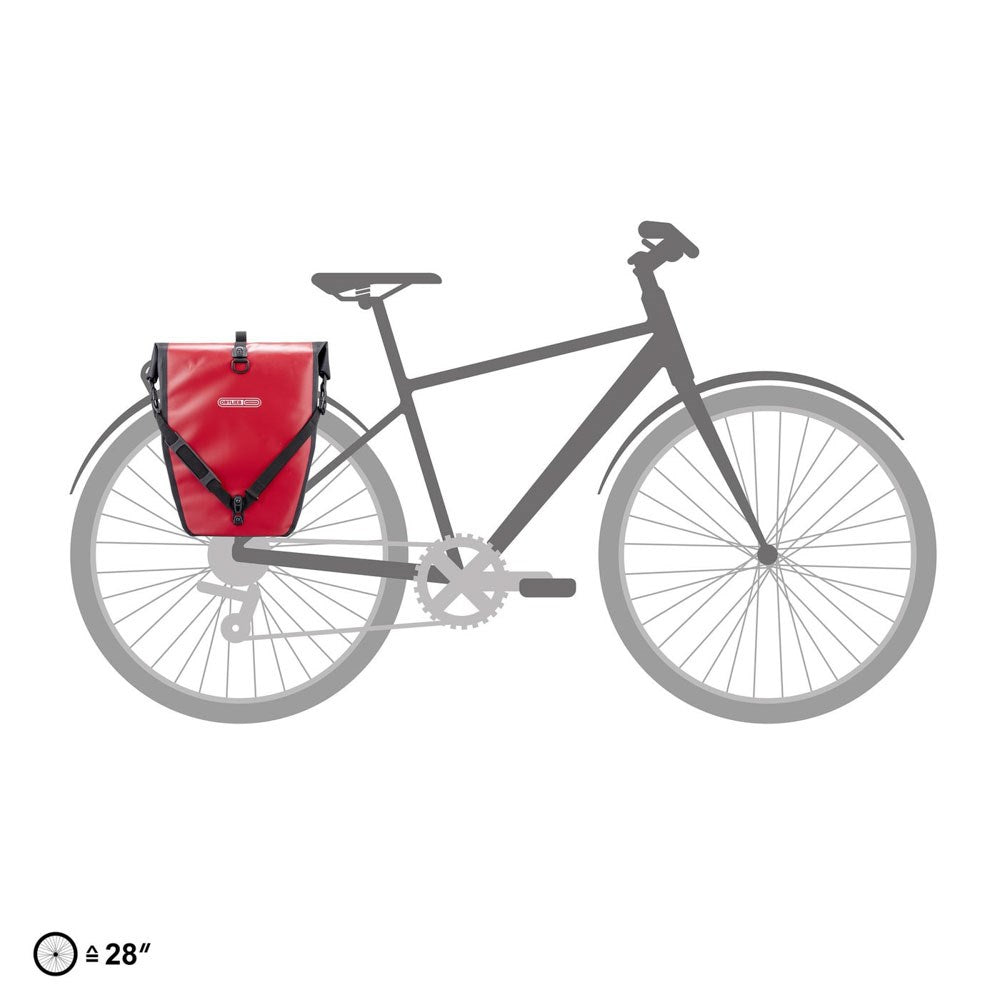 ORTLIEB Back-Roller 20L Bicycle Bag for Luggage Carrier (42 x 32 x 17cm) - Red / Black