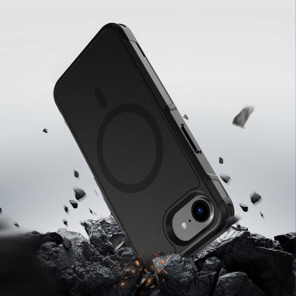 iPhone 16e 4smarts Defend Hybrid Case - MagSafe Compatible - Black