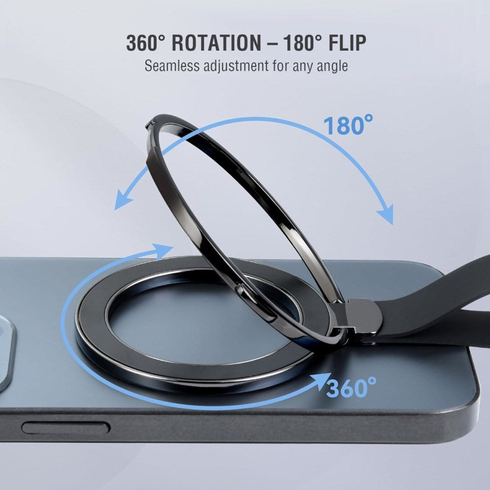 4smarts Magnetic Finger Ring - MagSafe Compatible - 2 pcs - Black / Orange