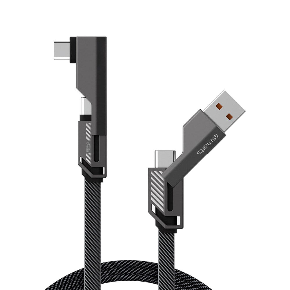 4smarts ComboCord 2-in-1 Right Angled Cable 240W - 1.5m - Grey