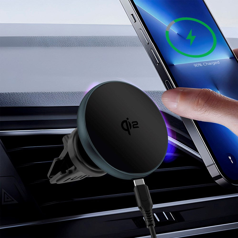 4smarts Qi2 Wireless Car Charger - MagSafe Compatible - Grey