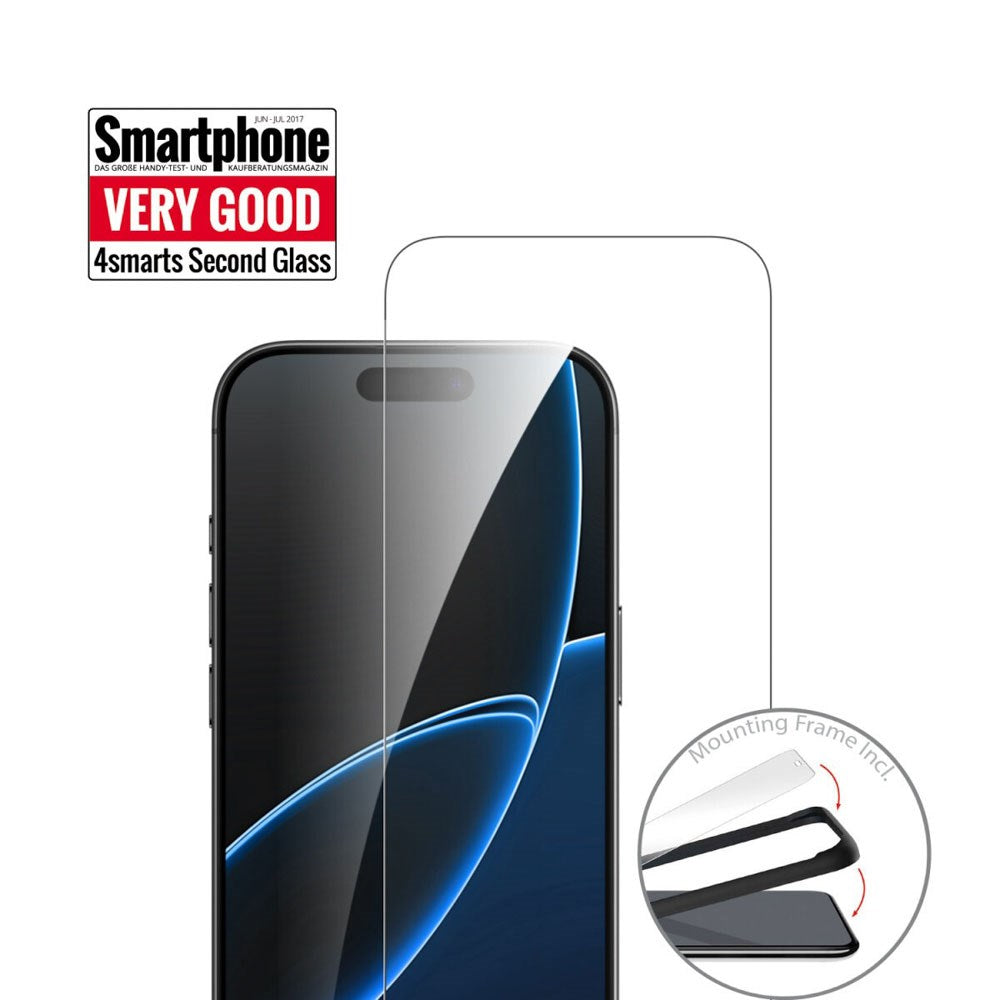 iPhone Air 4Smarts Second Glass Screen Protector with Mounting Frame - Case Friendly - Transparent