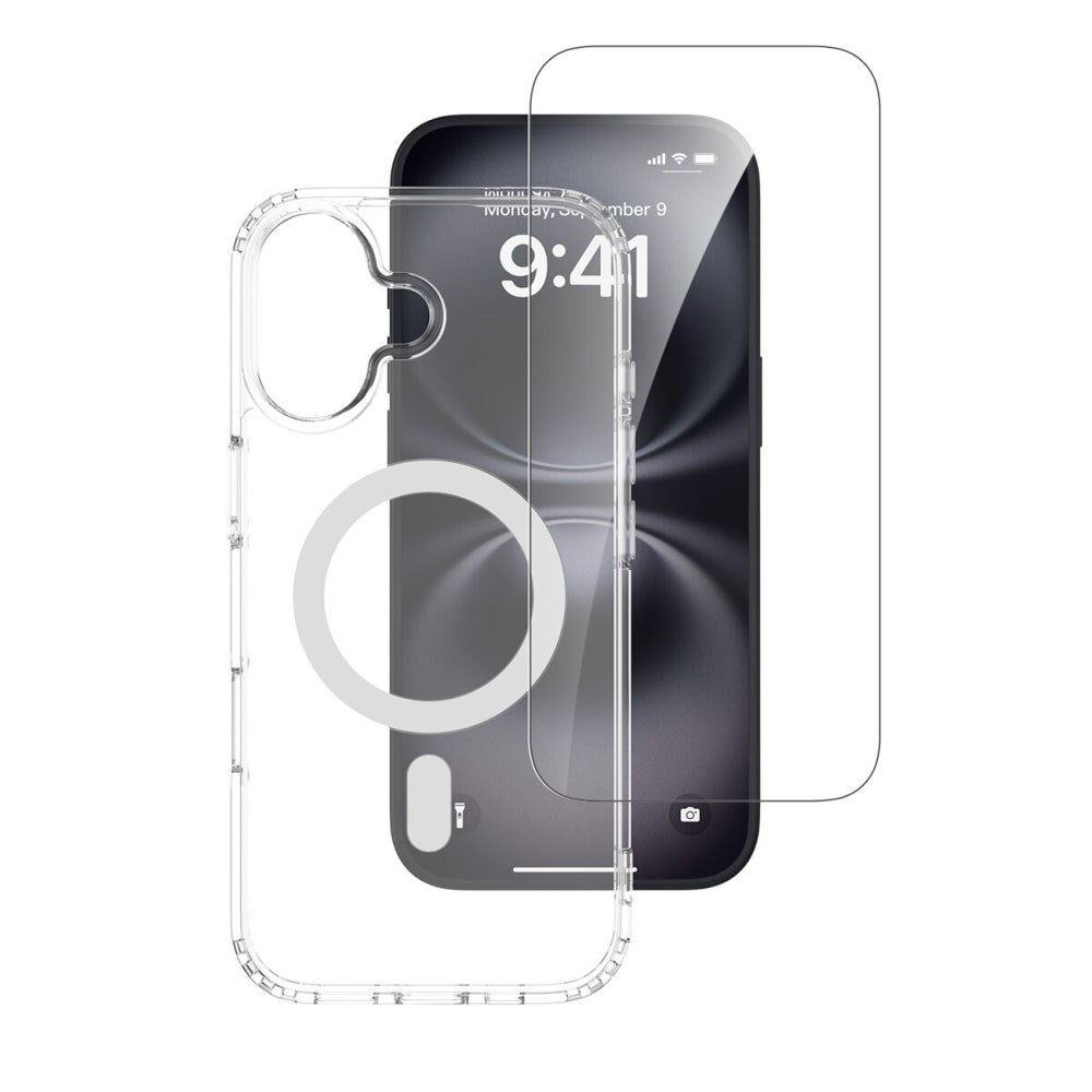 iPhone 17 4Smarts 360° Protection Set with Case & Screen Protection Glass - MagSafe Compatible - Transparent