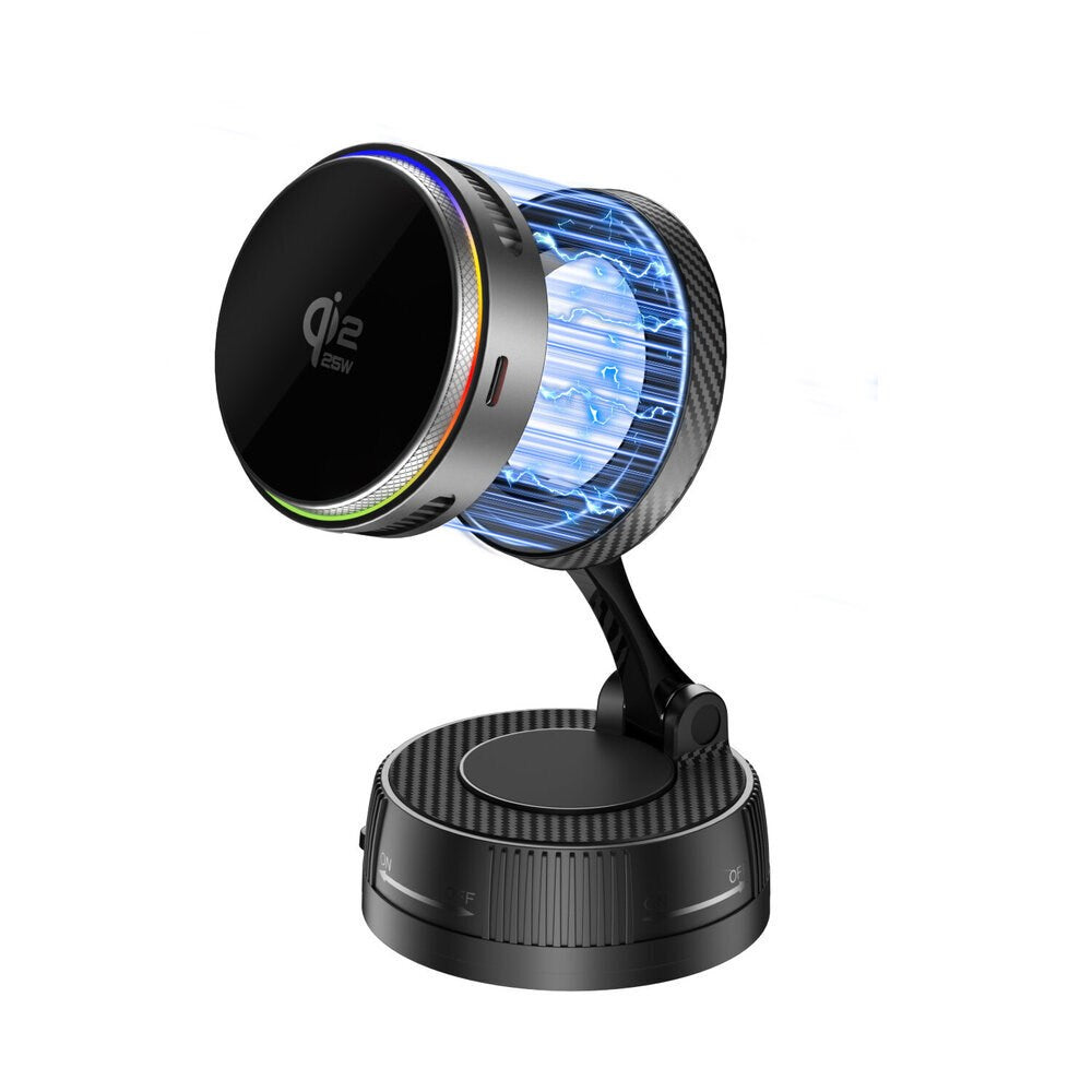 4smarts Wireless Charger with Built-in Cooling & RGB Light - MagSafe / Qi2 Compatible - Grey