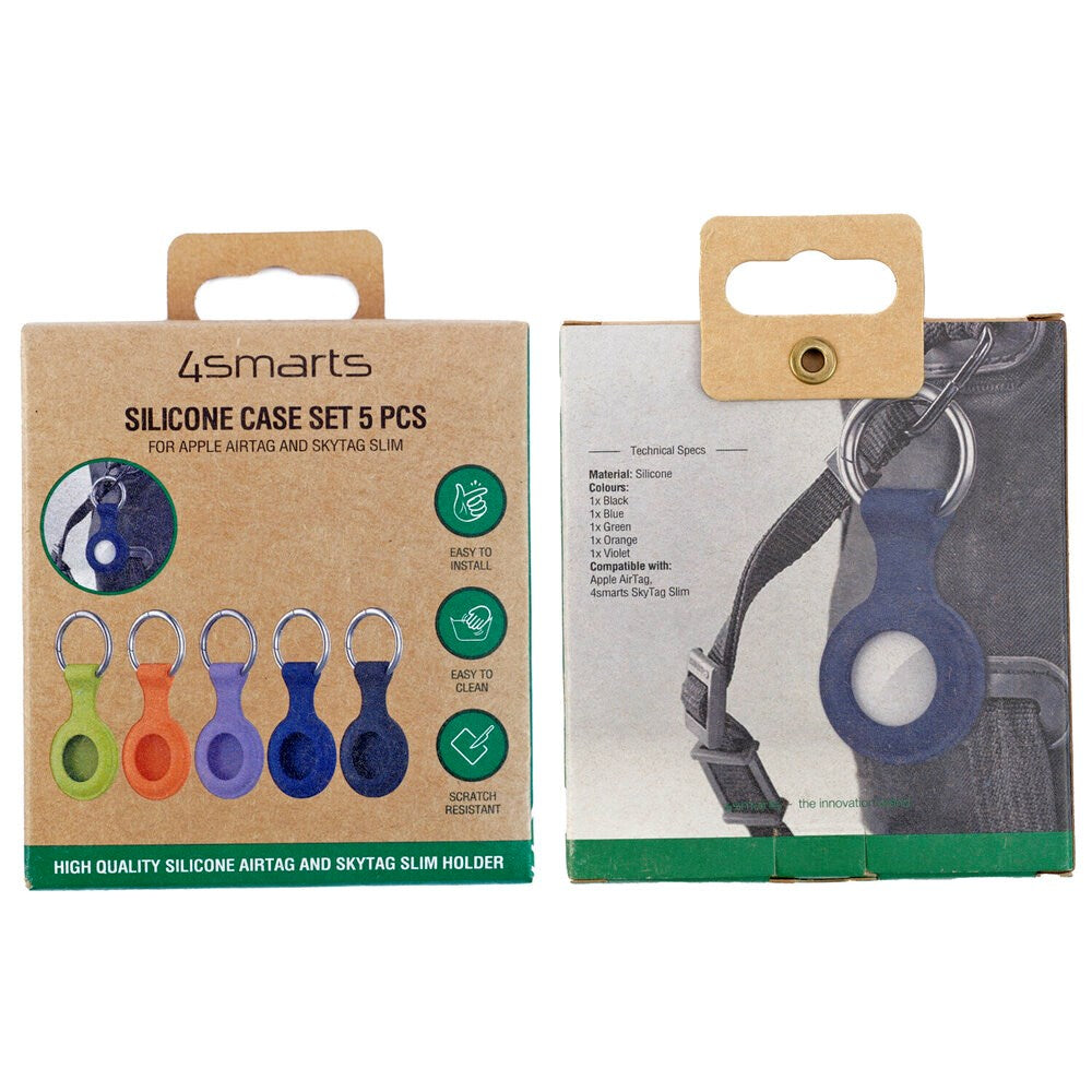 4smarts AirTag Silicone Case with Keychain - 5 pcs. - Multi