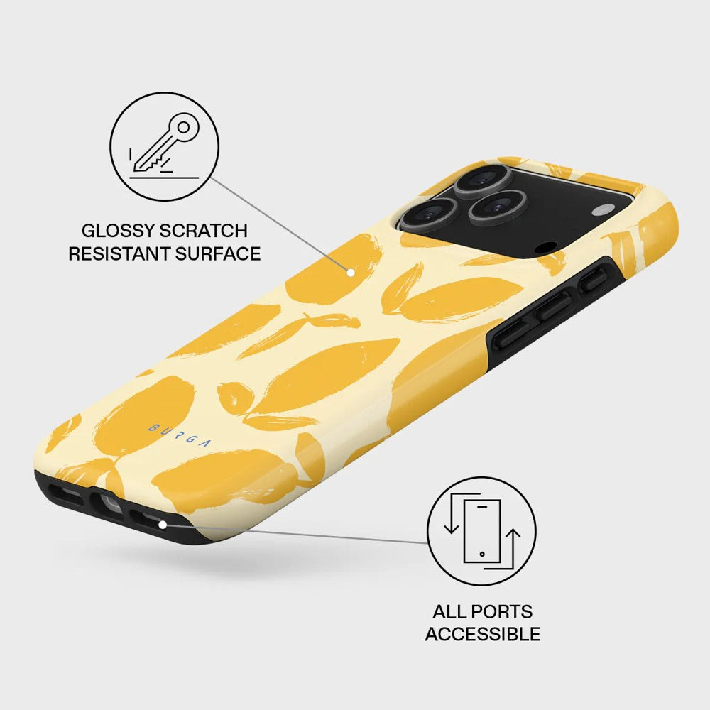 Burga iPhone 17 Pro Max Tough Fashion Case - MagSafe Compatible - Lemon Tart