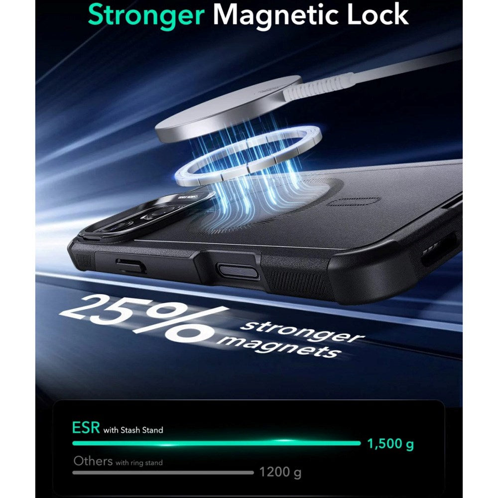 ESR iPhone 16 Pro Cyber Armor Case with Kickstand - MagSafe Compatible - Black