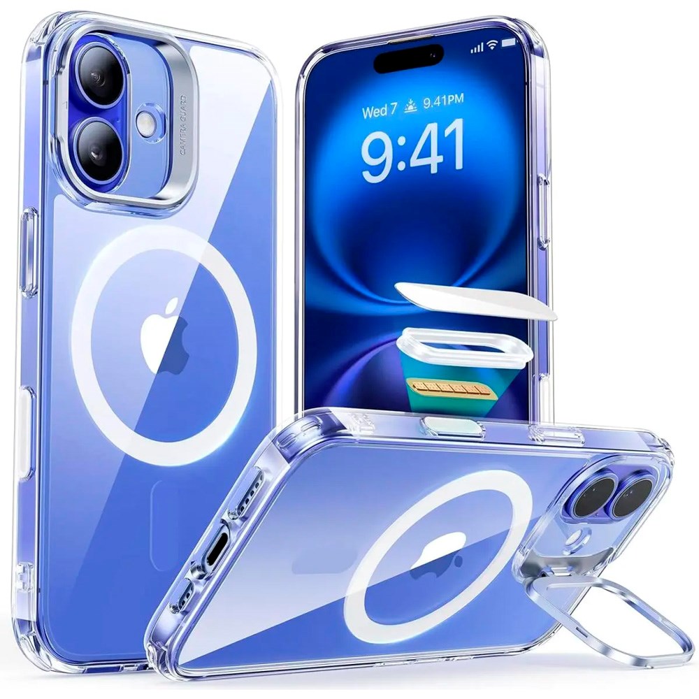 ESR iPhone 16 Plus Classic Hybrid Case with Kickstand - MagSafe Compatible - Transparent