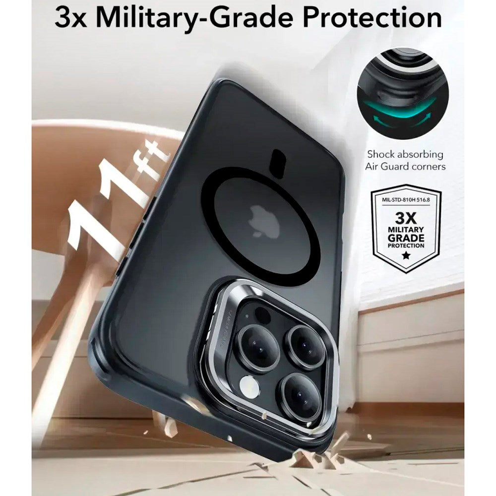 ESR iPhone 16 Pro Max Classic Hybrid Case with Kickstand - MagSafe Compatible - Matte Black