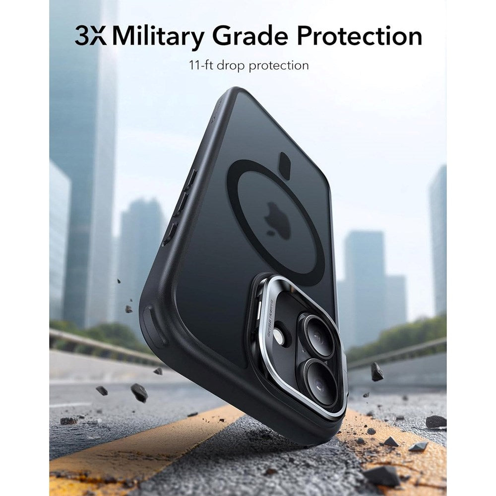 ESR iPhone 17 Classic Hybrid Stash Case with Kickstand - MagSafe Compatible - Matte Black