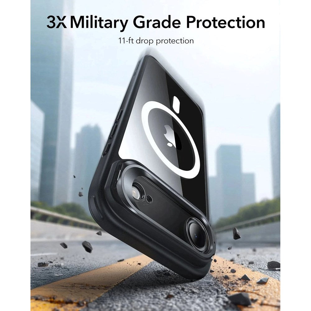 ESR iPhone Air Classic Hybrid Stash Case with Kickstand - MagSafe Compatible - Transparent / Black