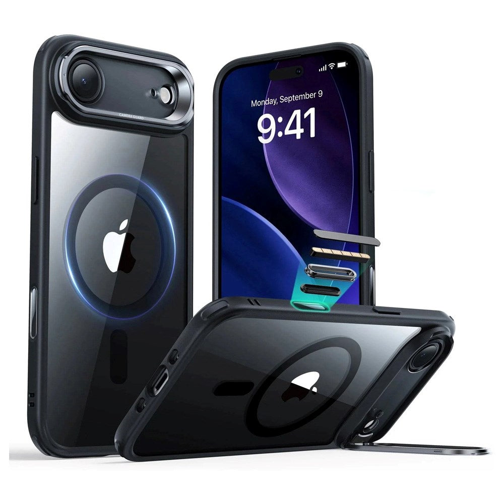 ESR iPhone Air Classic Hybrid Stash Case with Kickstand - MagSafe Compatible - Transparent / Black