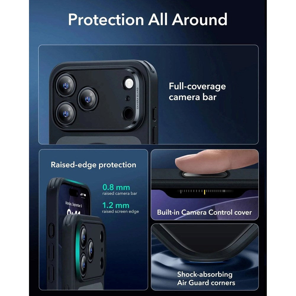 ESR iPhone 17 Pro Classic Hybrid Case with Camera Control Button - MagSafe Compatible - Matte Black