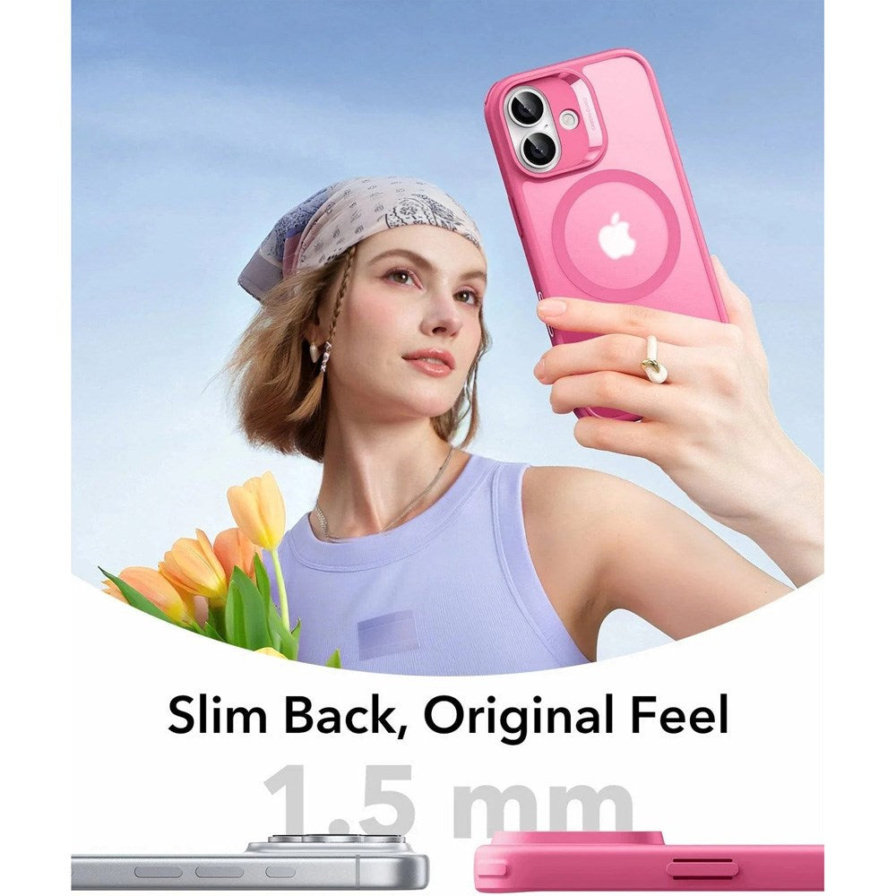 ESR iPhone 17 Classic Hybrid Case with Camera Control Button - MagSafe Compatible - Matte Pink