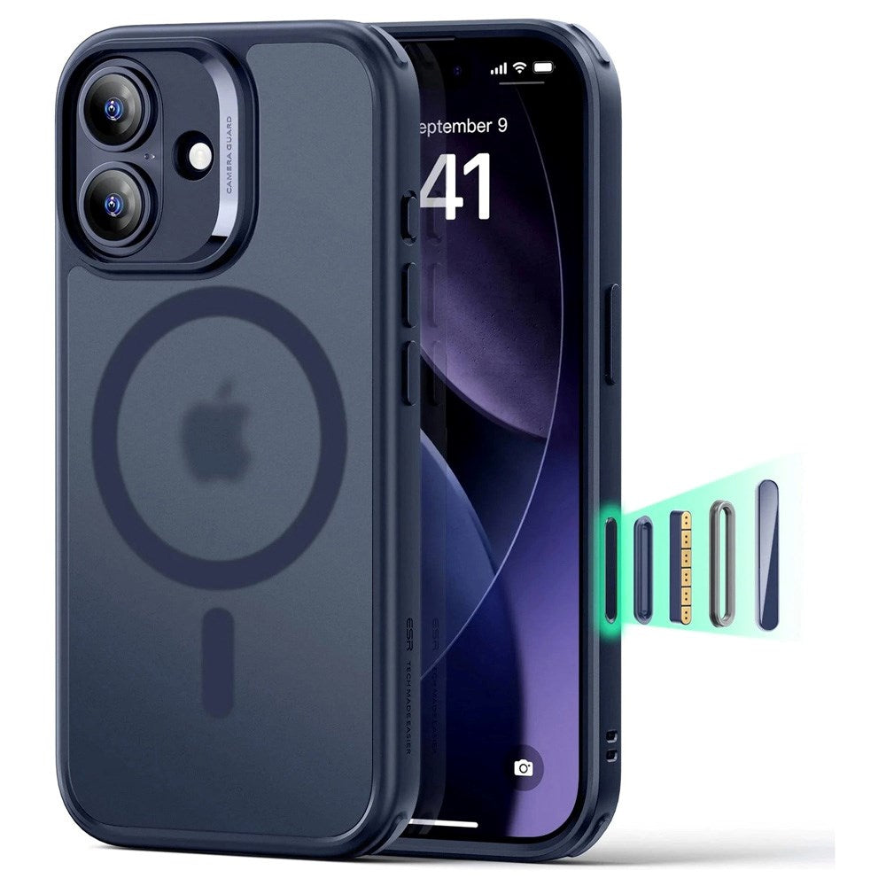 ESR iPhone 17 Classic Hybrid Case with Camera Control Button - MagSafe Compatible - Matte Blue
