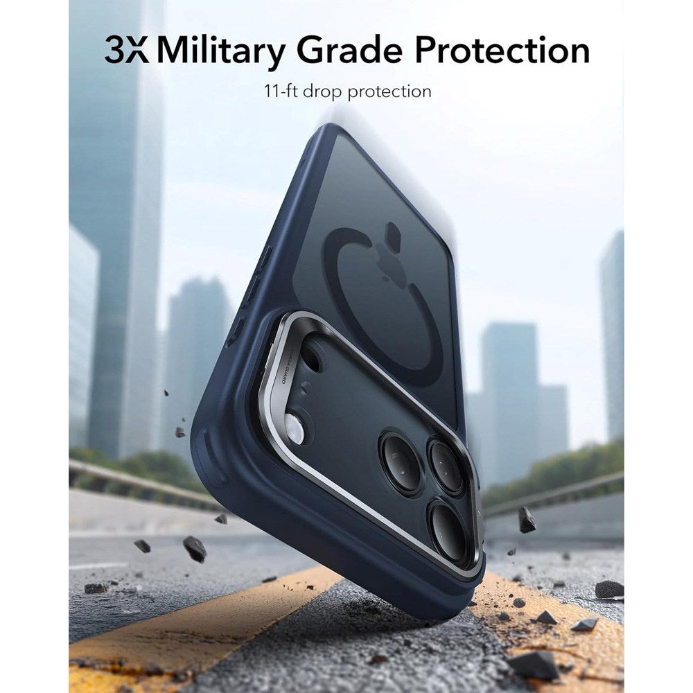 ESR iPhone 17 Pro Classic Hybrid Stash Case with Kickstand - MagSafe Compatible - Matte Blue