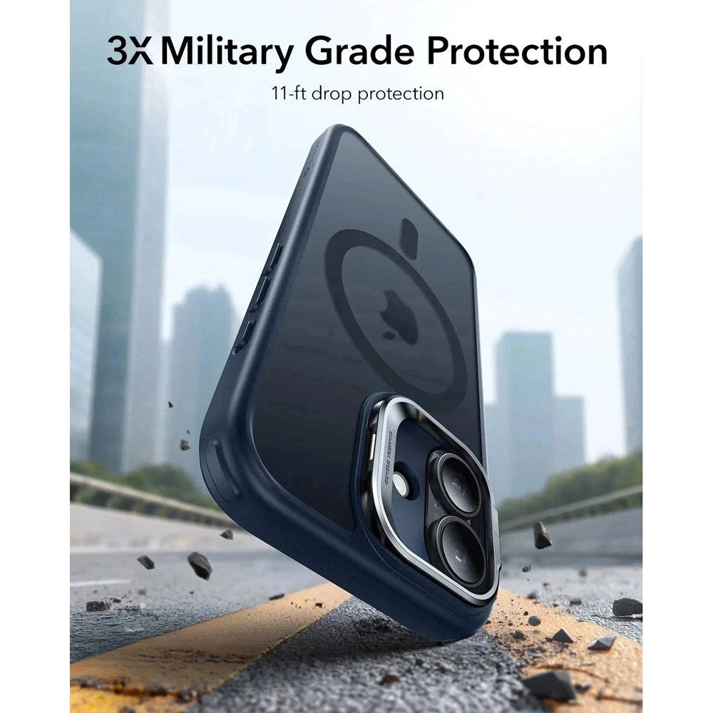 ESR iPhone 17 Classic Hybrid Stash Case with Kickstand - MagSafe Compatible - Mat Blue