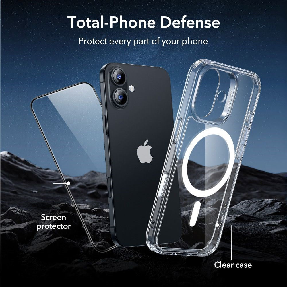 iPhone 17 ESR Classic Hybrid Set with Back Case & Tempered Glass Screen Protector - MagSafe Compatible - Transparent