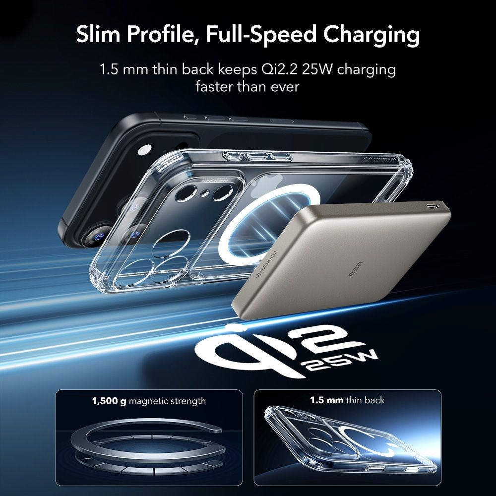 iPhone 17 Pro Max ESR Classic Hybrid Set with Back Case & Tempered Glass Screen Protector - MagSafe Compatible - Transparent