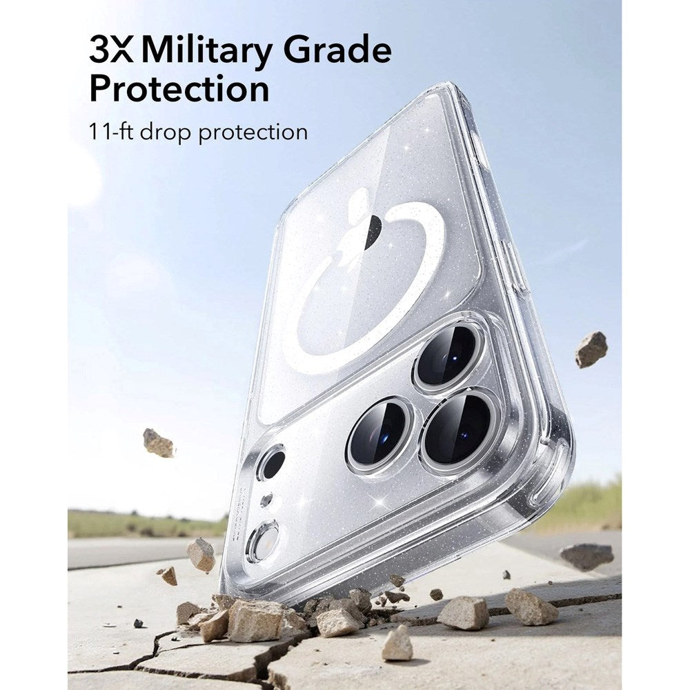 ESR iPhone 17 Pro Classic Hybrid Case with Camera Control Button - MagSafe Compatible - Transparent / Glitter