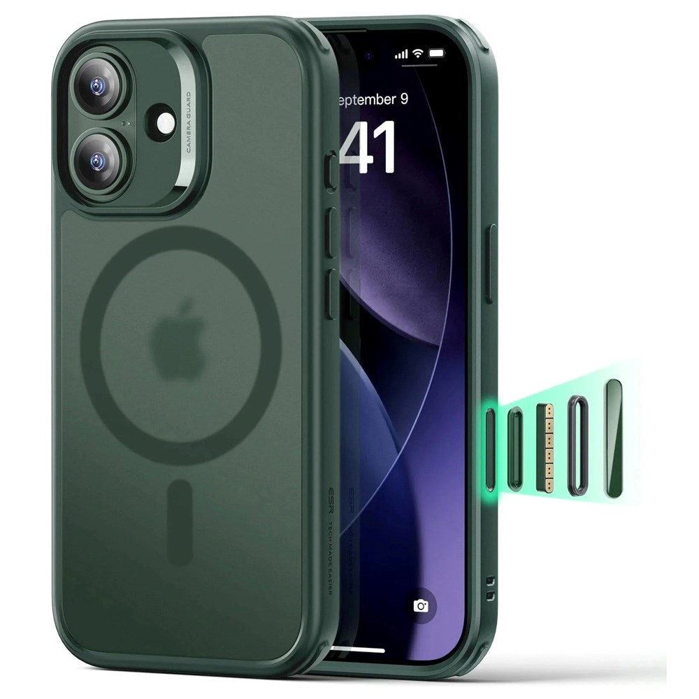 ESR iPhone 17 Classic Hybrid Case with Camera Control Button - MagSafe Compatible - Matte Green