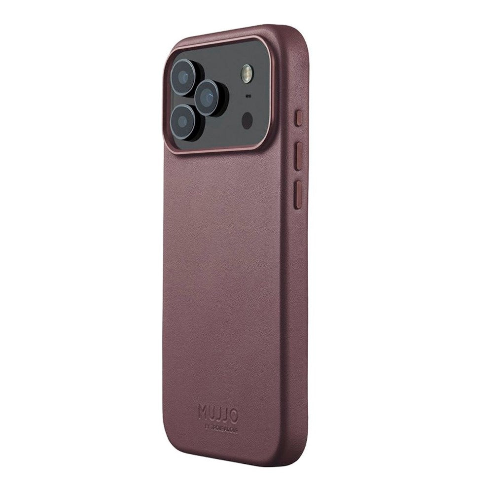 Mujjo iPhone 17 Pro Leather Case - MagSafe Compatible - Bronze Red