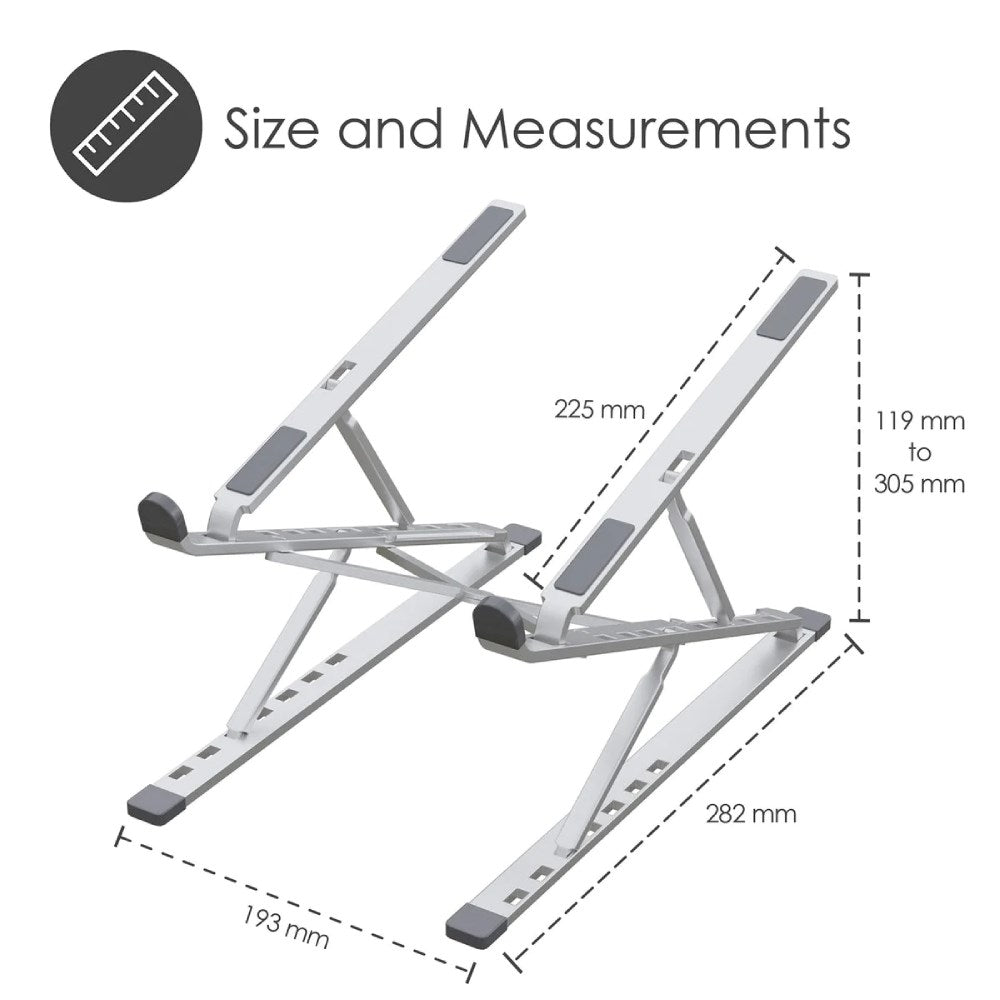 Desire2 Portable Laptop Stand - Dimensions: 10-15,6" - Silver
