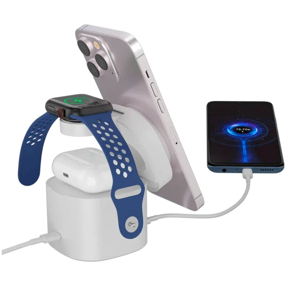 Canyon WCS-205 15W Qi2 2-in-1 Wireless Charger - MagSafe Compatible - White