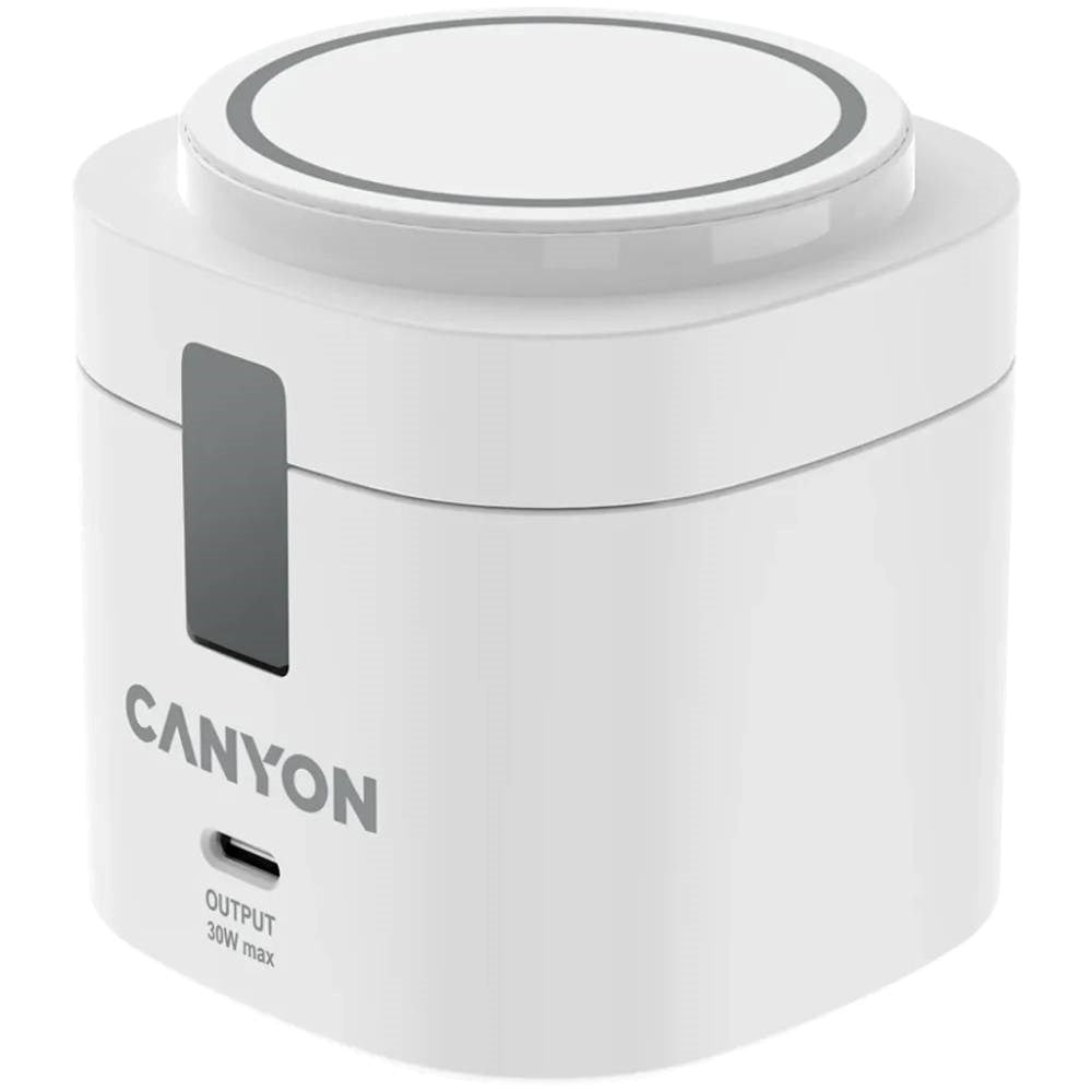 Canyon WCS-205 15W Qi2 2-in-1 Wireless Charger - MagSafe Compatible - White
