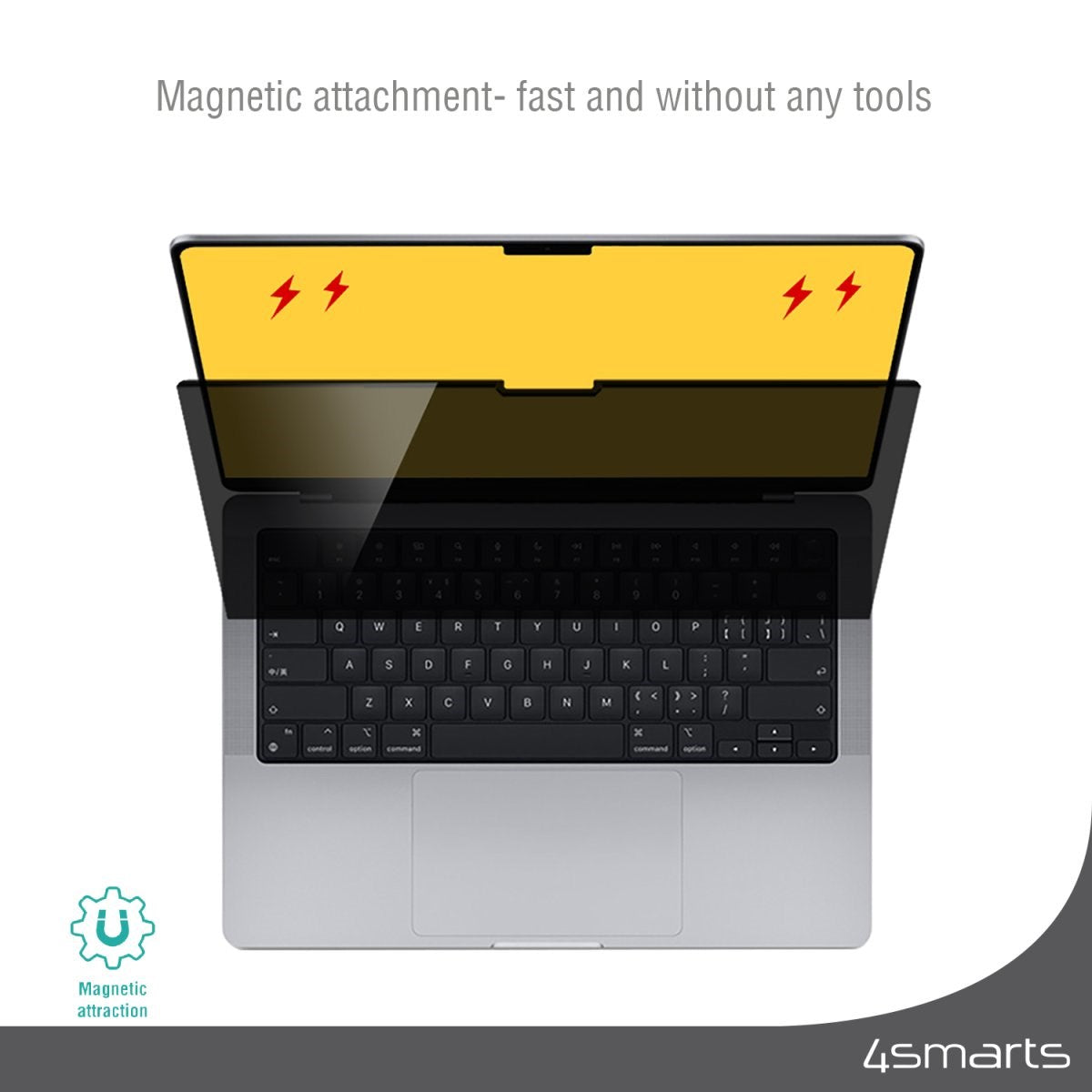 MacBook Pro 14 M5/M4/M3/M2/M1 (2026-2021) 4smarts Magnetic Protective Film - Privacy Filter