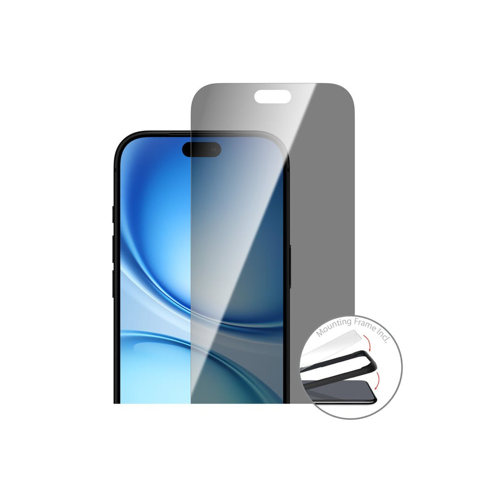 iPhone 18 Pro 4Smarts Second Glass Screen Protector with Installation Frame - Privacy Function - Transparent