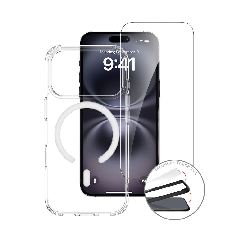 iPhone 18 Pro / 17 Pro 4Smarts 360° Protection Set with Case & Screen Protection Glass - MagSafe Compatible - Transparent